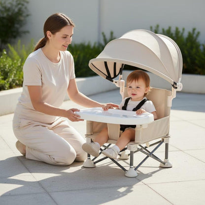 ✈️ Portable Baby High Chair with Safety Harness | Fold, Carry & Feed Anywhere