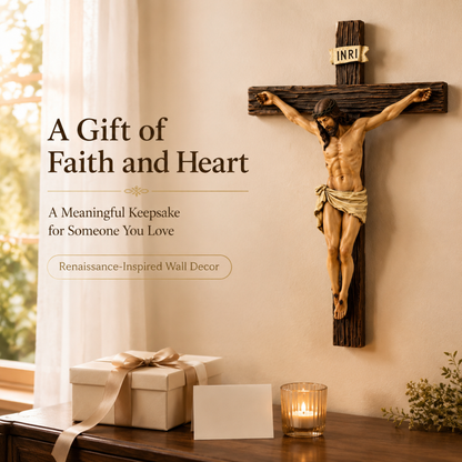 Renaissance Catholic Wall Crucifix 🏡 Resin Jesus Christ Wall Cross