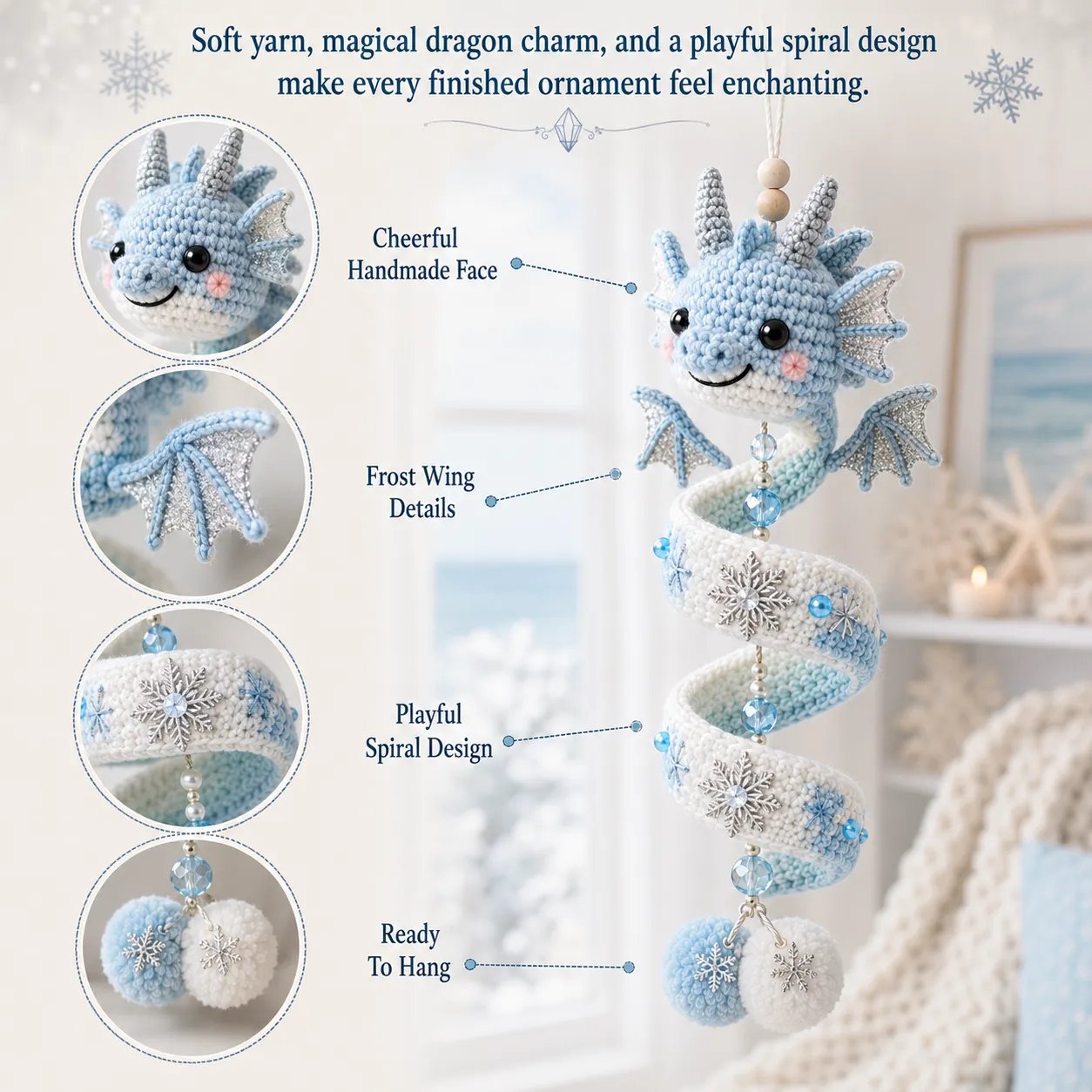 ✨Copy of Buy 3 Get 1 Free | 🐉 Beginner-Friendly DIY Enchanted Dragon Spiral Hanging Ornament Kit | Complete Kit with All Tools & Step-by-Step Guide Included 💕