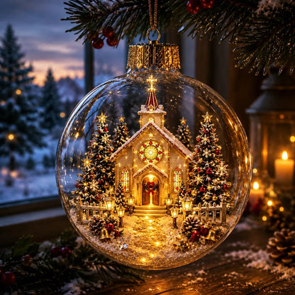 ✨🎄 Light-Up Christmas Story Ornament – Mini Holiday Scene