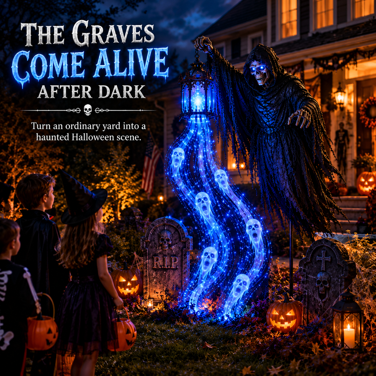 ✨Today 49% OFF💀Halloween Soul Harvester Animated Garden Light🏚️