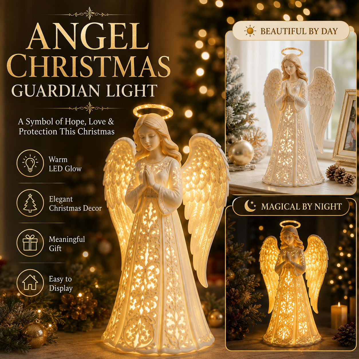 ✨ Angel Christmas Guardian Light – A Symbol of Hope, Love & Protection