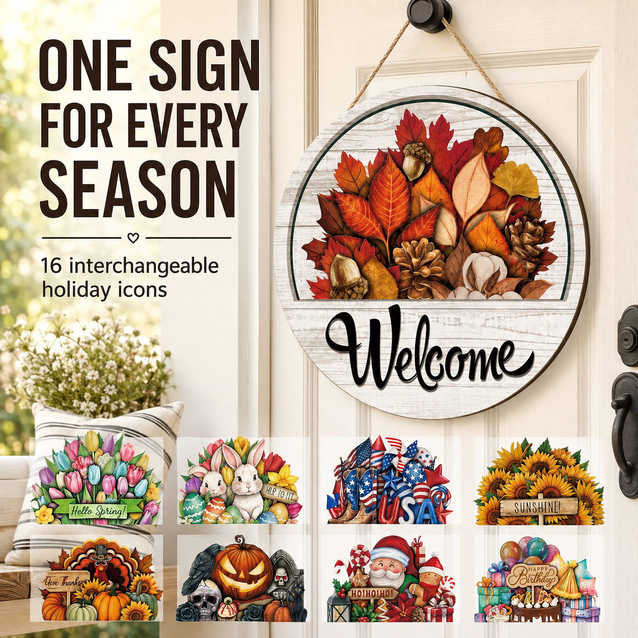 🔥 LIMITED-TIME 49% OFF — 16 Pcs Interchangeable Welcome Sign for Front Door