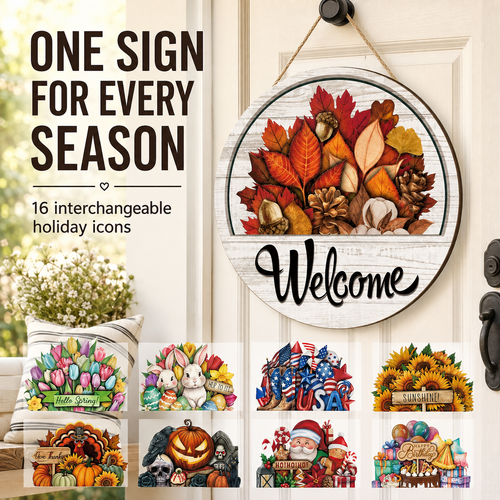 🔥 LIMITED-TIME 49% OFF — 16 Pcs Interchangeable Welcome Sign for Front Door