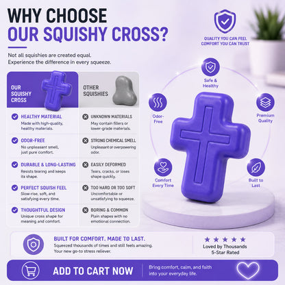 ✝️ Faith-Inspired Cross Squishy – Soft, Odor-Free & Satisfying Squeeze Toy