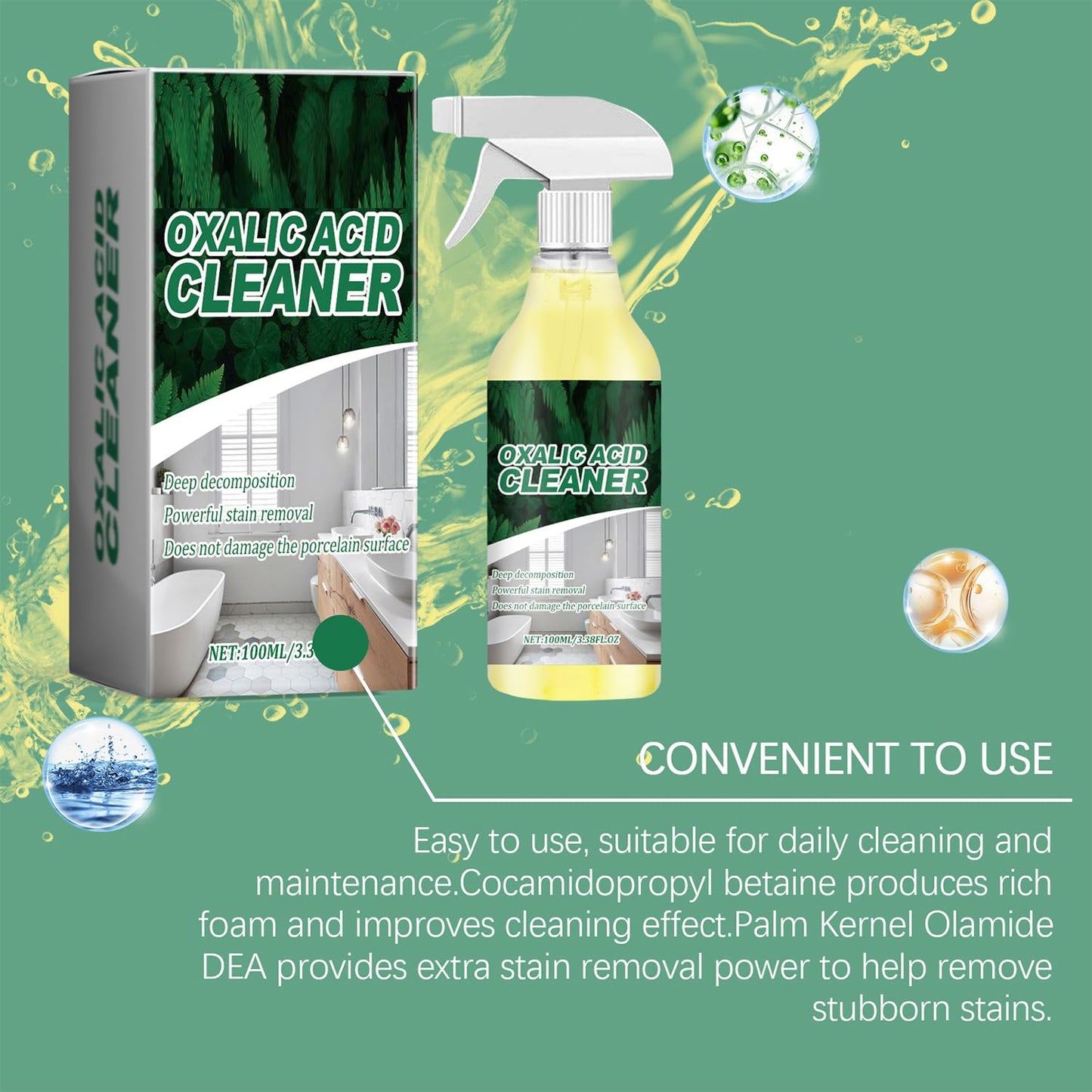 💞50K+ SOLD!💥🔬 【CLEARANCE!】✨ 🚽 Oxalic Acid Cleaner, Multipurpose Stain Remover Spray for Bathroom
