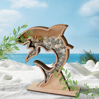 🌊Sea Shell Display Box Wooden Starfish Holder