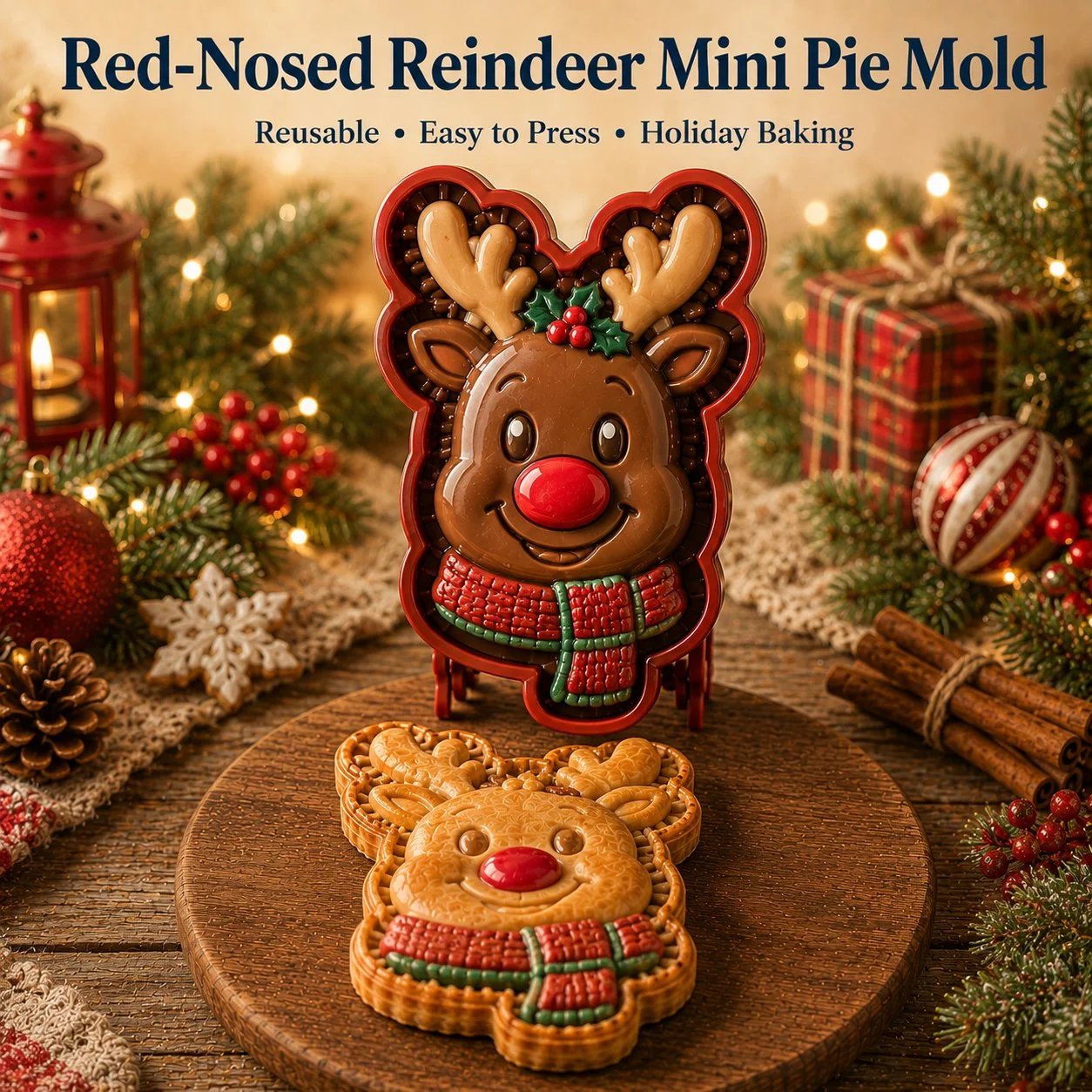🎄 9-Design Christmas Mini Pie Mold Collection 🥧✨