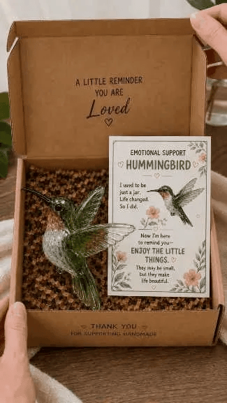 🌸🐝🦛 Emotional Glass Support Animal Gift Set – A Meaningful Little Reminder That You Matter 💕