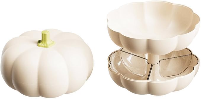 2-Tier Pumpkin Snack Bowl with Divided Trays