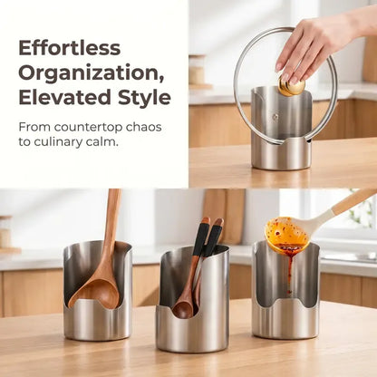 ⭐Thickened Stainless Steel Utensil Organizer, Rust Resistant Easy to Clean