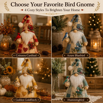 🔥LAST DAY 49% OFF 🐦 Patchwork Bird Gnome Light | Farmhouse Holiday Decor