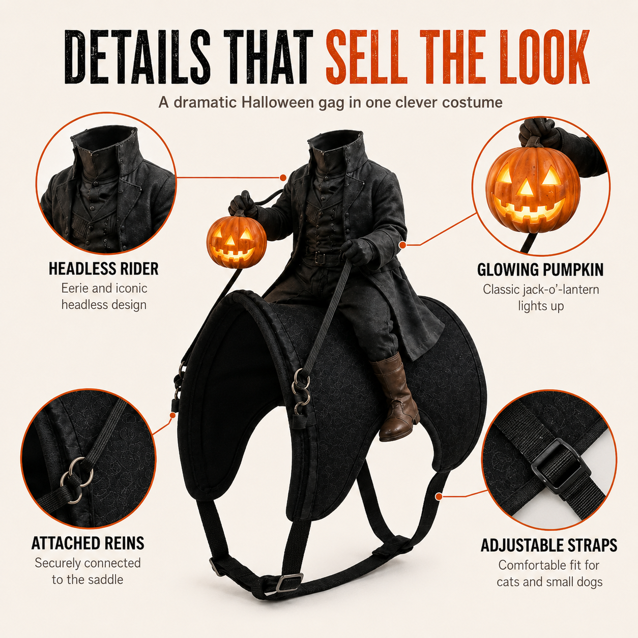 😺The Headless Horseman Rider™ Pet Costume🎃
