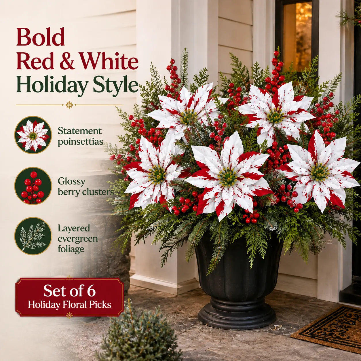 ❀Last Day 64% OFF🔥Christmas Poinsettia Planter Inserts