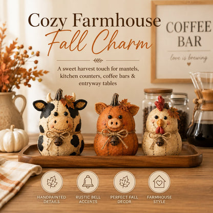 Cozy farmhouse fall pumpkin decor
