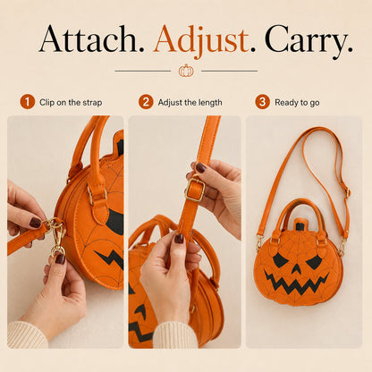 🎃 Halloween Pumpkin Handbag with Adjustable Shoulder Strap