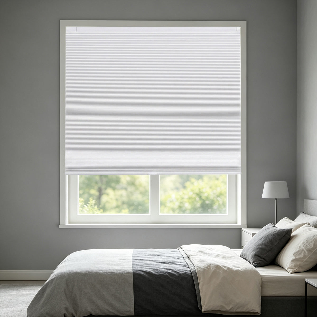 Cordless No Drill Cellular Shades – Custom Size Blackout Honeycomb Shades for Windows