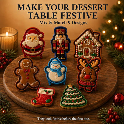 🎄 9-Design Christmas Mini Pie Mold Collection 🥧✨