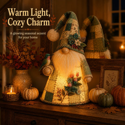 🔥LAST DAY 49% OFF 🐦 Patchwork Bird Gnome Light | Farmhouse Holiday Decor