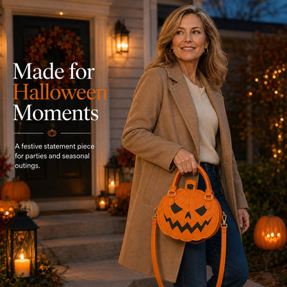 🎃 Halloween Pumpkin Handbag with Adjustable Shoulder Strap