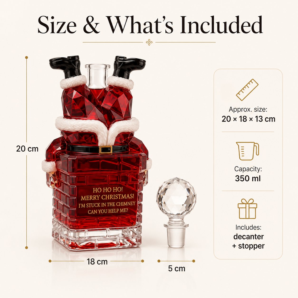 ✨ ✨ Holiday Special: 49% Off – Santa Stuck in the Chimney Whiskey Bottle