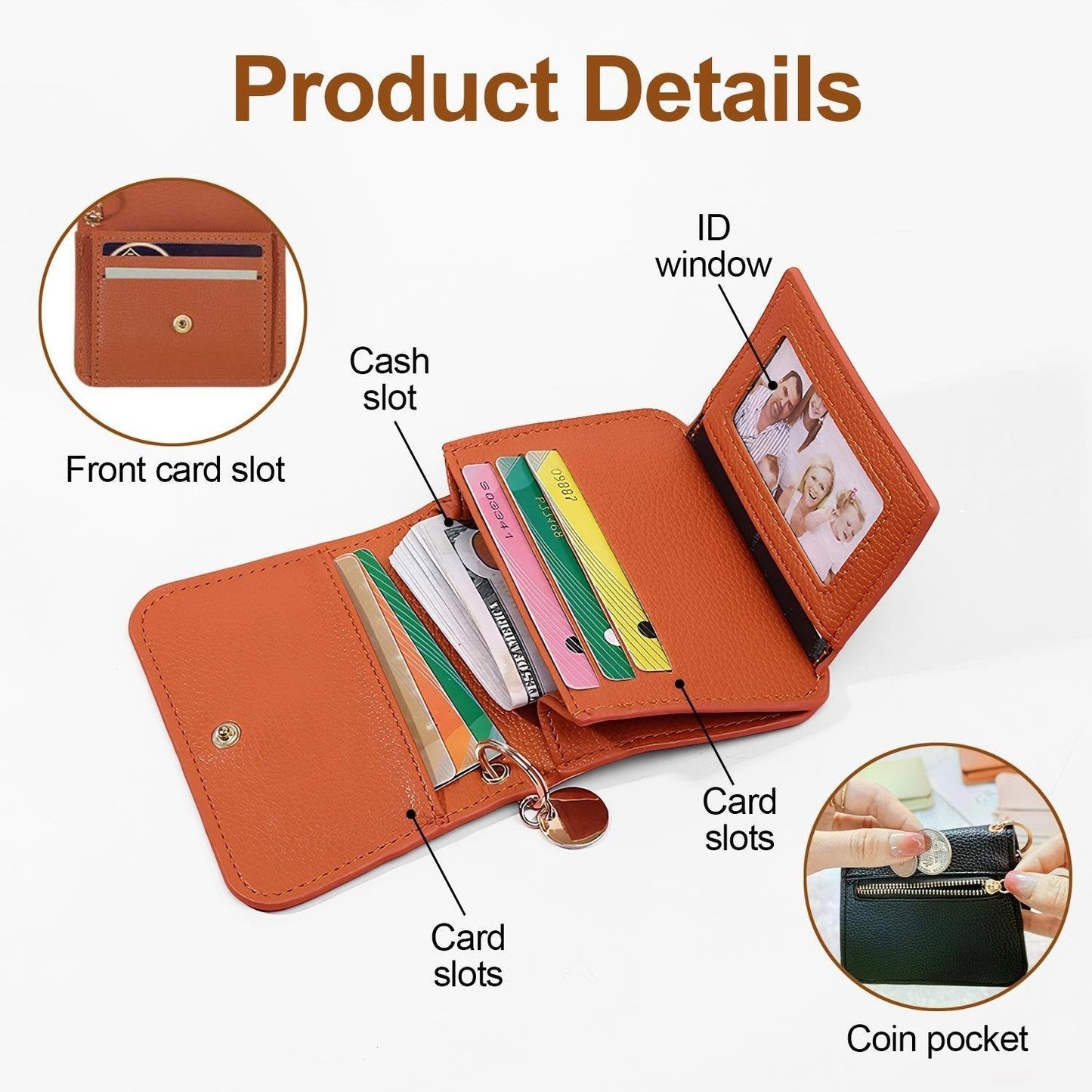 💖Hot 59% OFF🌹RFID Short Wallets for Women – Fashionable Card Holder with Key Ring & Coin Purse
