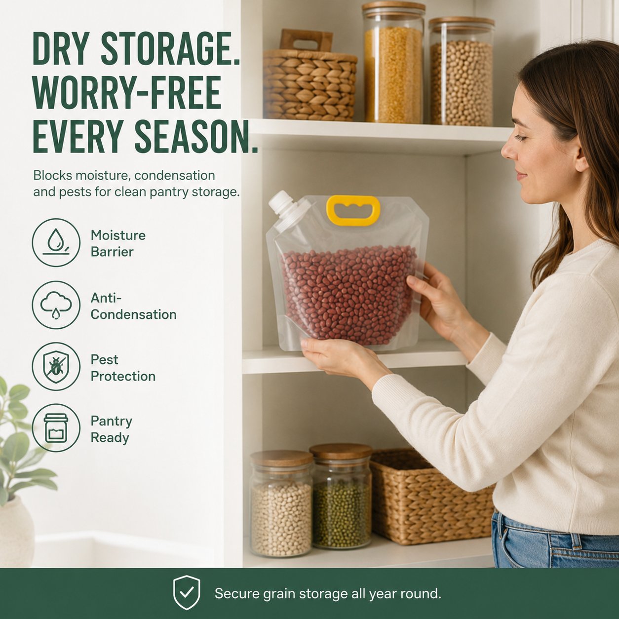 🌾 Moisture-Proof Airtight Grain Storage Bag