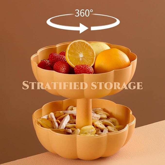 2-Tier Pumpkin Snack Bowl with Divided Trays