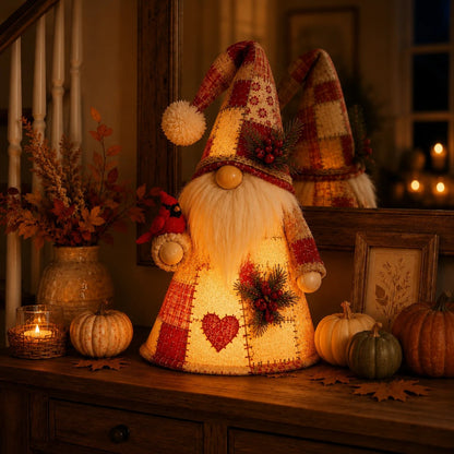 🔥LAST DAY 49% OFF 🐦 Patchwork Bird Gnome Light | Farmhouse Holiday Decor