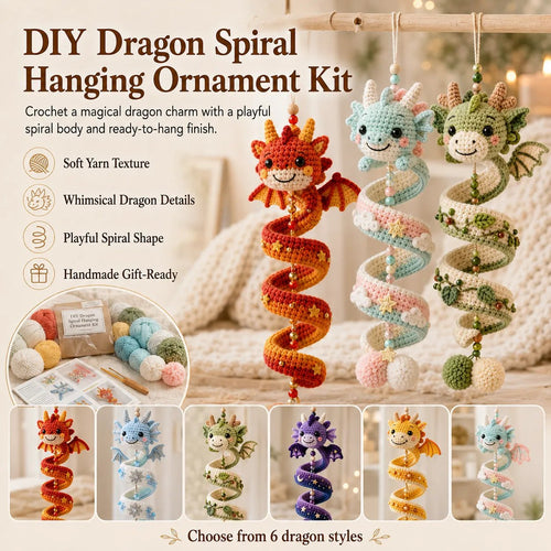 ✨Copy of Buy 3 Get 1 Free | 🐉 Beginner-Friendly DIY Enchanted Dragon Spiral Hanging Ornament Kit | Complete Kit with All Tools & Step-by-Step Guide Included 💕