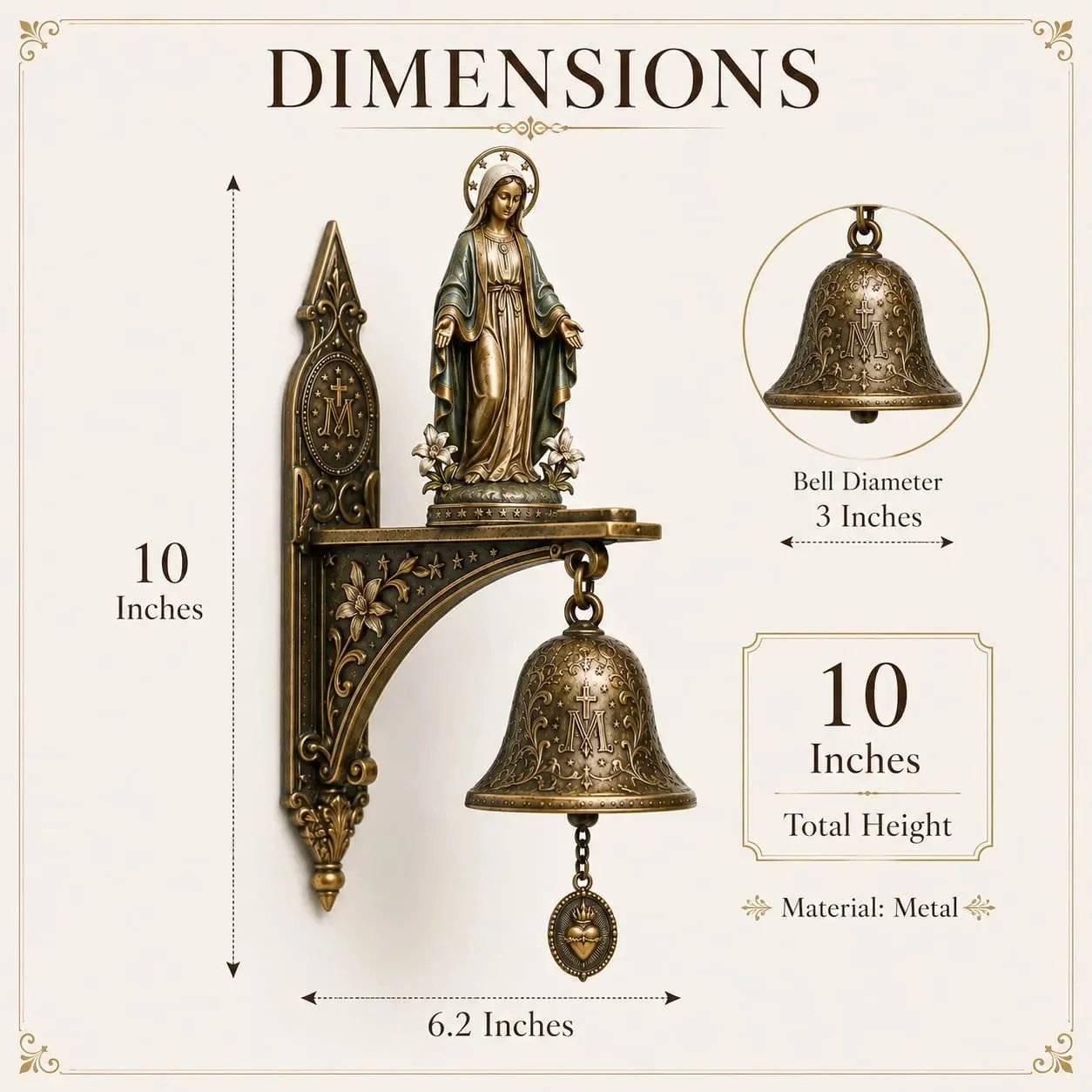 🔥HOT SALE🔥🙏 Our Lady of Grace Wall Bell – A Gift of Faith, Grace & Love 🔔