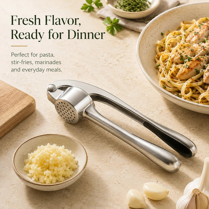 🔥HOT SALE🔥 Heavy-Duty Stainless Steel Garlic Press – Fresh Minced Garlic in Seconds