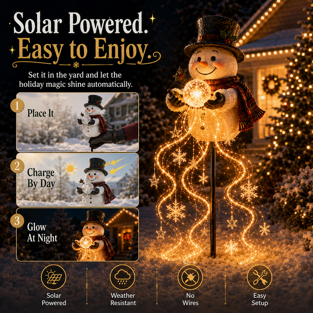 🎅Christmas Early Discount 49% Off ✨Snowman Magic Fountain Garden Light