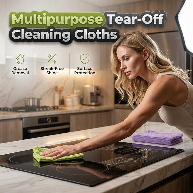 Premium Bamboo Fiber Microfiber Cloths – Tear-Off Design & Antibacterial Protection