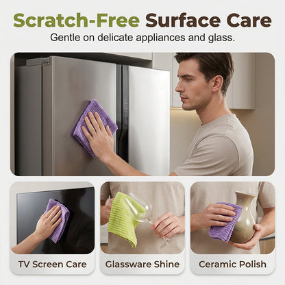 Premium Bamboo Fiber Microfiber Cloths – Tear-Off Design & Antibacterial Protection