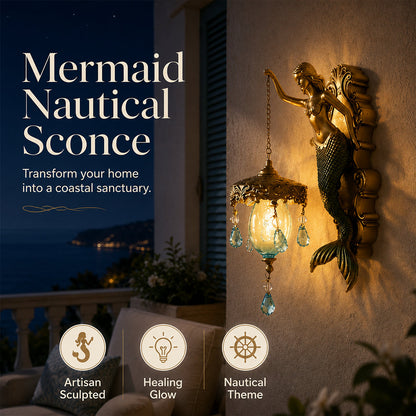 🔥 Hot sale 50% OFF&&✈️Free Shipping🔥Hand-Painted Mermaid Wall Sconce – Nautical & Artisan Design
