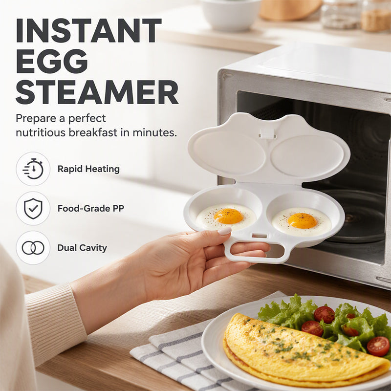 🥚✨Dual-Cavity Microwave Egg Poacher | Quick & Healthy Breakfast in Minutes 🍳
