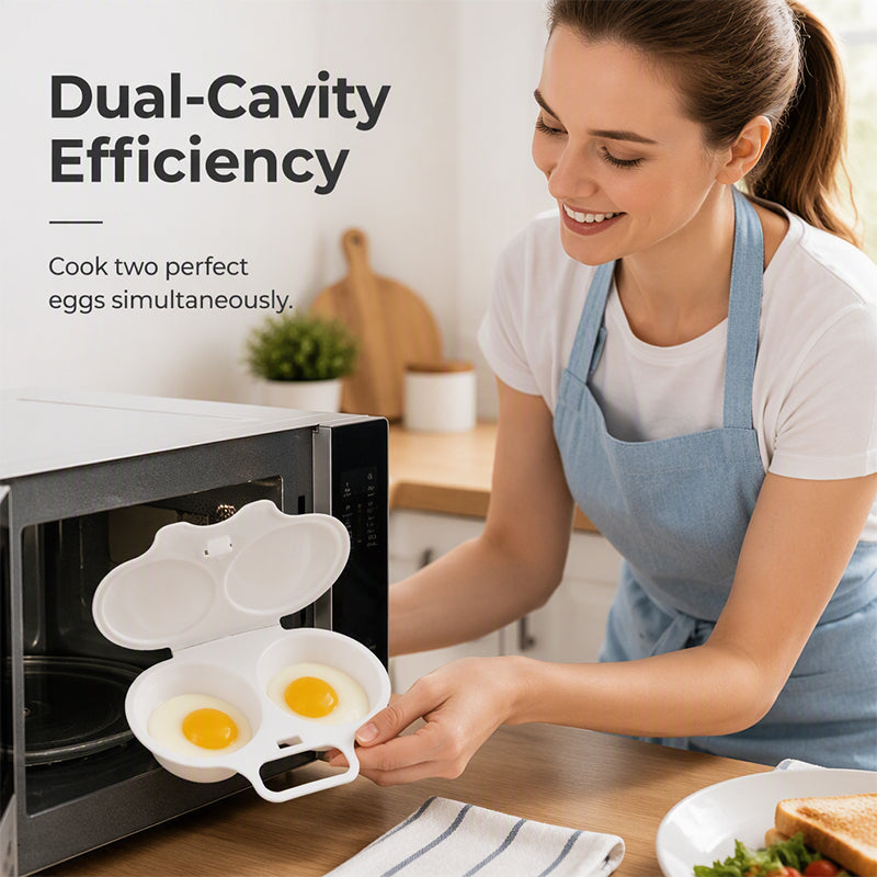 🥚✨Dual-Cavity Microwave Egg Poacher | Quick & Healthy Breakfast in Minutes 🍳