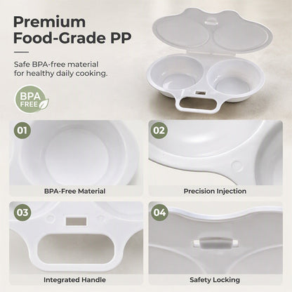 🥚✨Dual-Cavity Microwave Egg Poacher | Quick & Healthy Breakfast in Minutes 🍳